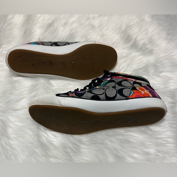 Coach Vintage Zoe Multicolor Signature Logo Patterned Sneakers - Picture 8 of 9